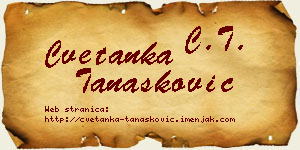Cvetanka Tanasković vizit kartica